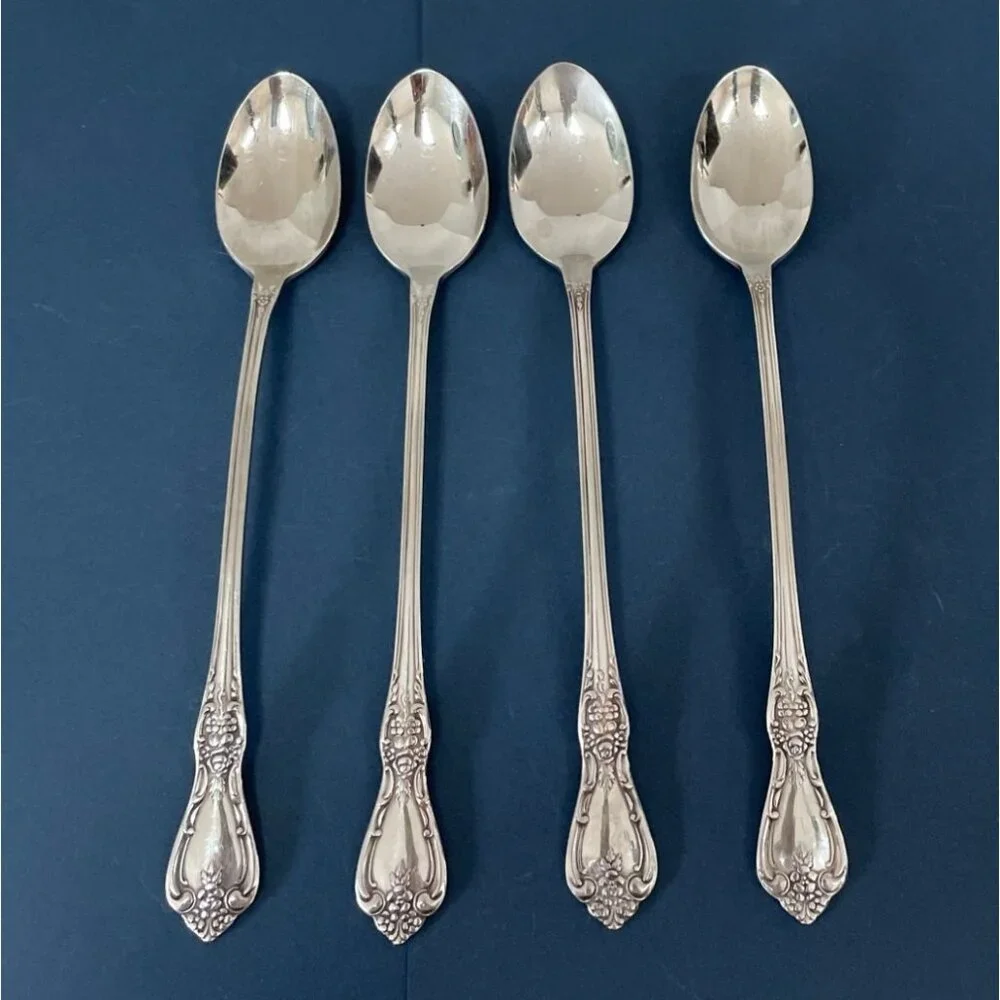 Oneida Kennett Square Set of 4 Iced Tea Spoons HH Distinction Deluxe Stainless